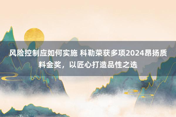 风险控制应如何实施 科勒荣获多项2024昂扬质料金奖，以匠心打造品性之选