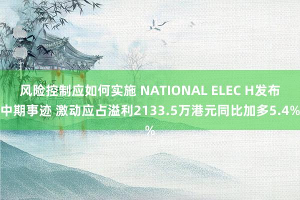 风险控制应如何实施 NATIONAL ELEC H发布中期事迹 激动应占溢利2133.5万港元同比加多5.4%