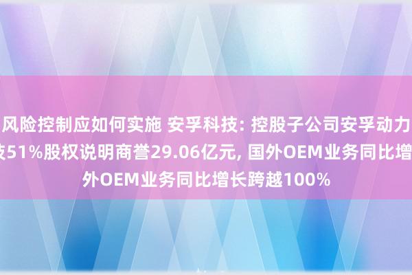 风险控制应如何实施 安孚科技: 控股子公司安孚动力收购亚锦科技51%股权说明商誉29.06亿元, 国外OEM业务同比增长跨越100%