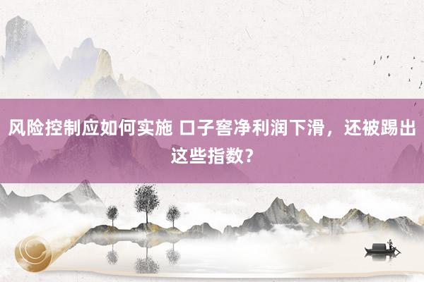 风险控制应如何实施 口子窖净利润下滑，还被踢出这些指数？