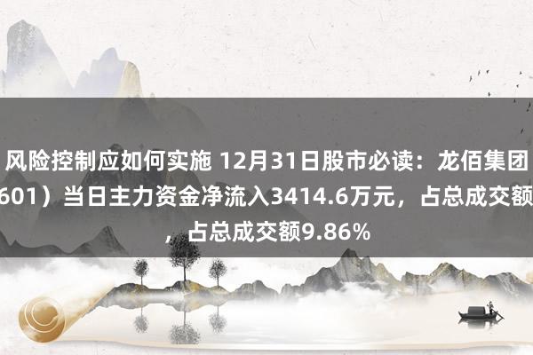 风险控制应如何实施 12月31日股市必读：龙佰集团（002601）当日主力资金净流入3414.6万元，占总成交额9.86%