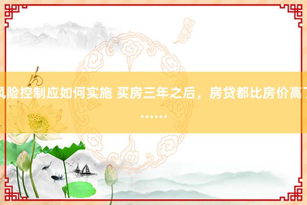 风险控制应如何实施 买房三年之后，房贷都比房价高了......