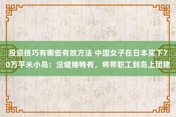 投资技巧有哪些有效方法 中国女子在日本买下70万平米小岛：没缱绻特有，将带职工到岛上团建