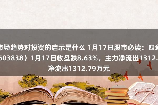 市场趋势对投资的启示是什么 1月17日股市必读：四通股份（603838）1月17日收盘跌8.63%，主力净流出1312.79万元