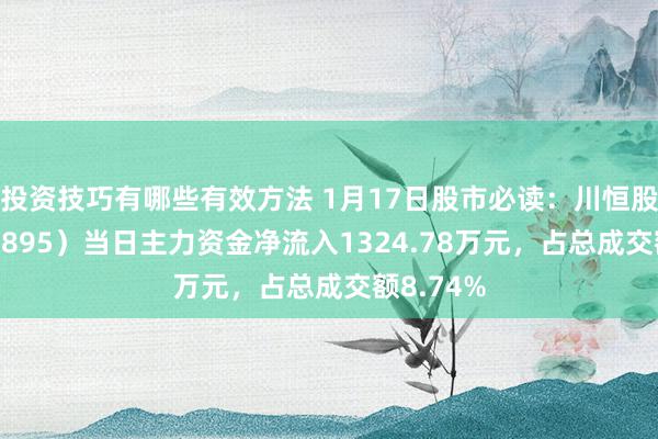 投资技巧有哪些有效方法 1月17日股市必读：川恒股份（002895）当日主力资金净流入1324.78万元，占总成交额8.74%