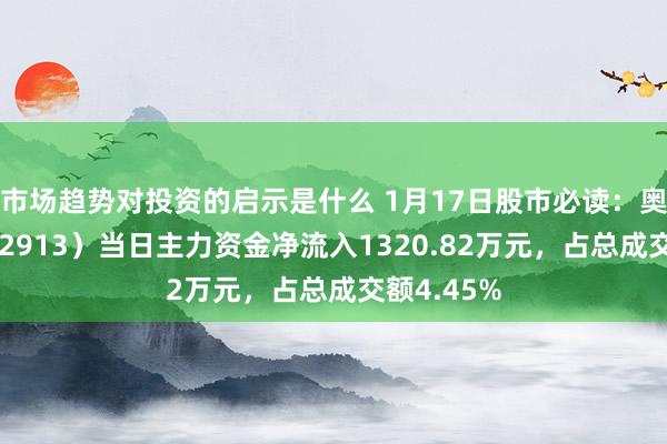 市场趋势对投资的启示是什么 1月17日股市必读：奥士康（002913）当日主力资金净流入1320.82万元，占总成交额4.45%