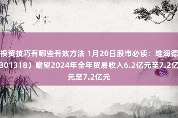 投资技巧有哪些有效方法 1月20日股市必读：维海德（301318）瞻望2024年全年贸易收入6.2亿元至7.2亿元