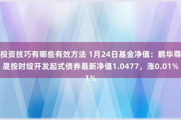 投资技巧有哪些有效方法 1月24日基金净值：鹏华尊晟按时绽开发起式债券最新净值1.0477，涨0.01%