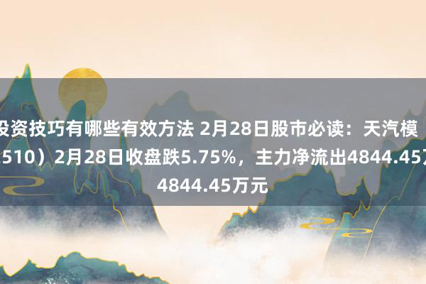 投资技巧有哪些有效方法 2月28日股市必读：天汽模（002510）2月28日收盘跌5.75%，主力净流出4844.45万元