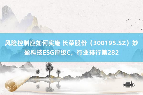 风险控制应如何实施 长荣股份（300195.SZ）妙盈科技ESG评级C，行业排行第282