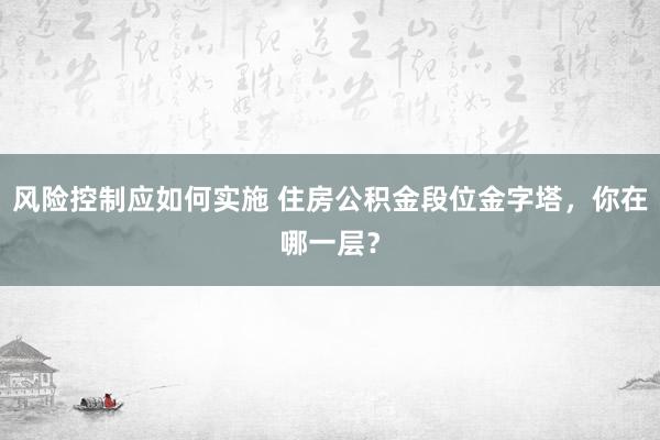 风险控制应如何实施 住房公积金段位金字塔，你在哪一层？