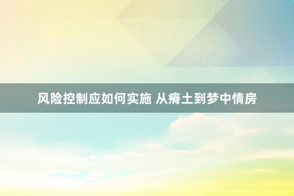 风险控制应如何实施 从瘠土到梦中情房